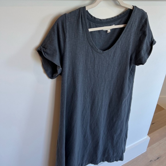 Loft Lou & Grey Dark Gray Short Sleeve Cotton TShirt Dress Medium - Picture 3 of 10